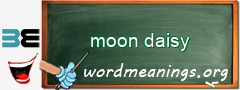 WordMeaning blackboard for moon daisy